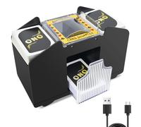 Vonsera Mischia Carte Automatico, Mescolatore di Carte Elettrico per 1-4 Mazzi, Distributore Carte da Gioco Automatico per UNO, Poker, Blackjack - Dotato di USB