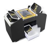 Vonsera Mischia Carte Automatico per 1-4 Mazzi, Distributore Carte da Gioco Automatico, Mescolatore di Carte Elettrico per UNO, Poker, Blackjack - Nero