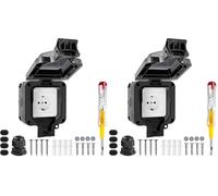 Vonsera Presa da Esterno IP66 Impermeabile, Prese Elettrica da Muro con Coperchio Incernierato, Presa Singola per Esterni adatta ad Ambienti Umidi e Giardini, Nero (Confezione da 2)