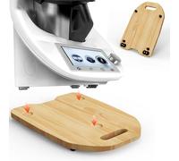 Vonsera Tavola Scorrevole in Legno di Gomma per Bimby TM6 e TM5 - Base Universale con Rotelle, Vassoio Multifunzione e Design Antiscivolo per Accessori Thermomix TM6 TM5
