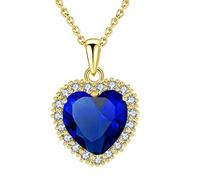 VONSSY Collana di pietre preziose con ciondolo a cuore classico | Collana di pietra portafortuna di cristallo| Catena placcata oro platino 18 carati | Regalo di gioielli vintage significativo