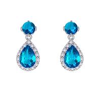 VONSSY Orecchini pendenti a goccia | Pietre preziose Waterdrop Teardrop Cristallo placcato oro bianco Orecchini ipoallergenici con zirconi cubici | Regalo di gioielli alla moda