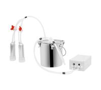 VonVVer Macchina per mungitura a pulsazioni, 5 l, per mungitura di mucche e capre, mungitrice elettrica con contenitore in acciaio inox da 5 l, tiralatte portatile con pressione sottovuoto da 35 - 45