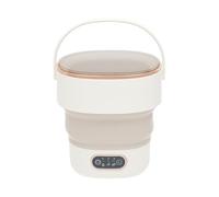 VonVVer Mini lavatrice portatile pieghevole 13 l, lavatrice portatile con 3 programmi e funzione ozono, lavatrice da viaggio con scolapiatti per biancheria intima e vestiti per bambini (bianco crema)