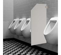VonVVer Pannello divisorio per orinatoio, 40 x 90 cm, montaggio a parete, parete per urinatoio e WC, da uomo (grigio bordo inclinato)