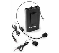 Vonyx BP10 - Set microfono da taschino, ideale per presentazioni o lezioni di sport, adatto per sistemi UHF, microfono a fascia, microfono a bavero