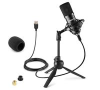 VONYX CM300B Microfono Streaming con Treppiede - Nero, Micro USB Professional, ideale per Gaming, Streaming o per realizzare contenuti Youtube e Twitch