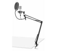 VONYX CMS300S - Microfono YouTube con braccio articolato - Titanio, Micro Professionale con Filtro Anti-Pop, ideale per Gaming, Streaming o per realizzare il contenuto YouTube e Tiktok