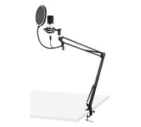 USB microfoon voor pc - USB Studio microfoon met standaard - Vonyx CMS300W - Condensator - incl ruisfilter - Wit (173.516)