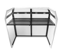 Vonyx DB3 PRO - DJ Booth System, Postazione da DJ Pieghevole, Teli in Lycra Bianchi e Neri, Pareti Flessibili, 3 Borse Incluse, Montaggio Rapido, Struttura in Metallo