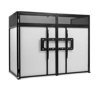 Vonyx DB6 Pro Cabina DJ con supporto TV - Fino a 25 kg, schermo 65", Lycra bianco o nero Incluso, Borsa per il trasporto, un sistema completo e ideale per DJ professionali, DJ mobili