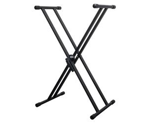 Vonyx KBS03 - Supporto Porta Tastiera Stand in Acciaio con Doppio X-Frame Resistente, Altezza Regolabile, Chiusura Rapida e Punte Antiscivolo, Ideale per Giocatori di Pianoforti e Tastiere Musicali