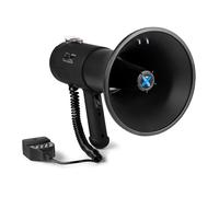 VONYX MEG075 Megafono Bluetooth Portatile Premium 75 W, Lettore MP3, Batteria ricaricabile, Megafono nero per eventi esterni, Include ingressi USB/SD/Aux, Sirena e funzione di registrazione
