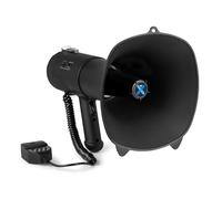 Vonyx MEG090 Megafono con Bluetooth da 90 W ricaricabile con Sirena e microfono, funzione di registrazione, potente megafono fino a 1400 metri, USB, SD, MP3 e AUX, megafono con tracolla, nero