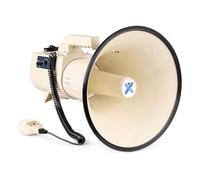 Vonyx MEG150 - Megafono professionale da 150 W con batteria ricaricabile, Sirena e microfono, Bluetooth, funzione di registrazione, portata fino a 2000 metri, USB, SD, MP3 e AUX, cinturino, colore: