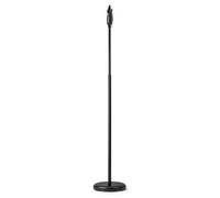 Vonyx MS110 - Supporto per microfono con base rotonda, resistente con regolazione dell'altezza con una sola mano, base ponderata stabile, tubo in metallo nero, include adattatori da 3/8" e 5/8" per