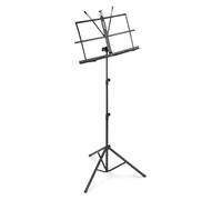 Vonyx MSS02 Leggio musicale pieghevole, facile da trasportare, occupa pochissimo spazio, viene fornito con custodia per il trasporto, attrezzatura professionale, leggera (1,2 kg), dimensioni piegato: