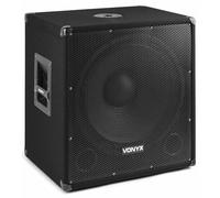 Vonyx SMWBA18 - Subwoofer Attivo da 18"(46 cm) PA, Subwoofer da 1000 W max, 500 Watt, 2 Amplificatori Full Range da 250 W, Bluetooth, Lettore Multimediale MP3, Porta USB/SD, Incl Telecomando