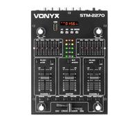 Vonyx STM2270 - Mixer DJ a 2 canali Bluetooth, mixer audio con lettore MP3 USB, controller DJ con effetti, crossfader, collegamento microfono, funzione talker, DJ, musicista, club, bar, gastro