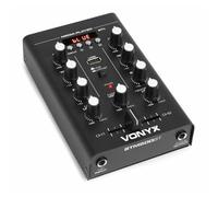 Vonyx STM500BT - Mixer DJ a 2 Canali, Funzione Bluetooth, Lettore MP3, Porta USB, Ingresso Microfono, Connessione Cuffia, Equalizzatore a 2 Bande, Display LCD, Nero