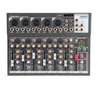 Vonyx VMM-F701 - Mixer 5x Ingressi Micro-Line Mono, Ingresso/Uscita Stereo Line, Adatto per Studio e Palco, 3 Regolazioni per Canale, USB Player