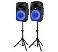 Vonyx VPS152A Set di Altoparlanti Attivi 1000 W 15" (38 cm) Porta USB/SD MP3 BT