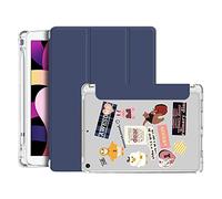 VooDirop Custodia compatibile con iPad 9.7 pollici sesta generazione 2018 5a generazione 2017 Custodia con portapenne ultra sottile in pelle cover con retro trasparente fai da te, Auto Sleep Wake