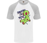 Voodoo Bambola Thinking Of You Halloween Magia Nera DA UOMO S/S Baseball T-Shirt
