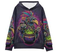 Voodoo Witch Crow - Felpa con cappuccio a maniche lunghe, per ragazzi e ragazze, 4-14 anni, Voodoo Strega Corvo, XX-Large