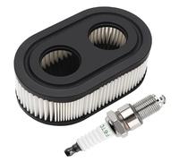 VooGenzek 1 Pezzo Filtro Aria e 1 Pezzo Candela per Tosaerba Compatibili con Motori Briggs & Stratton 798339 593260, Sostituzione del Filtro dell'Aria per Tosaerba con Guida da Terra