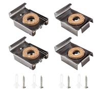VooGenzek 1 Set (4 Pezzi) Clip Specchio Set, Clip Specchio a Molla Gancio Specchio, Fissaggio a Parete in Vetro a Specchio Senza Cornice, con Tasselli e Viti, per il Montaggio di Specchi, Nero
