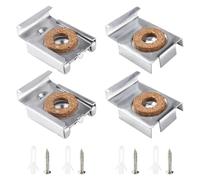 VooGenzek 1 Set (4 Pezzi) Clip Specchio Set, Clip Specchio a Molla Gancio Specchio, Fissaggio a Parete in Vetro a Specchio Senza Cornice, con Tasselli e Viti, per il Montaggio di Specchi, Argento
