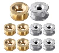 VooGenzek 10 Pezzi 2 Stili Set di Occhielli Universali per Decespugliatore, Universale Tagliaerba Testa Occhielli Fibbia, Tagliabordi Testa Occhiello, per Prato Giardino o Usi Agricoli, Dorato/Argento