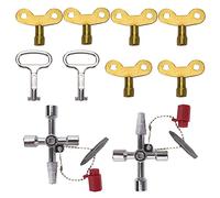 VooGenzek 10 Pezzi Chiave Inglese, Chiavi di Sfiato Termosifoni, Chiave Spurgo Radiatore, Chiave a Triangolo, Chiave a 4 Vie, per Contatori Elettrici, Contatori dell'acqua, Contatori Gas, Radiatori