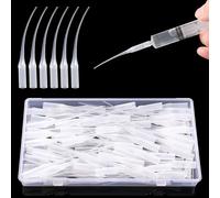 VooGenzek 100 Pezzi 0.7mm Micro Punte per Bottiglie di Colla, Applicatore di Precisione con Punta dell'ago in Plastica, Cannucce per Arti Mestieri Modellini Hobby