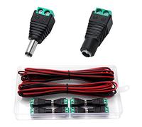 VooGenzek 10m 22AWG Filo 2 Conduttore Parallelo, Connettore DC Attacco Maschio Femmina, Rosso e Nero Filo di Gomma, Fili Elettrici, Cavo Elettrico di Prolunga a Trefoli