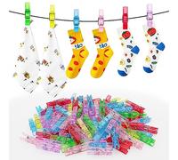 VooGenzek 110 Pezzi Mini Mollette in Plastica, Mini Clip con Molla, Mollette Trasparenti in Plastica mine per Appendere Foto Card Paper Arts & Crafts Picture Scrapbooking