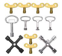 VooGenzek 12 Pezzi Chiave Inglese, di Sfiato Termosifoni, Spurgo Radiatore, a Triangolo, a 4 Vie, per Contatori Elettrici, dell'acqua, Gas, Radiatori