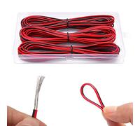VooGenzek 15m (3 x 5m) 22AWG Filo 2 Conduttore Parallelo, Rosso e Nero Filo di PVC Elettrici, Fili Elettrici, Cavo Elettrico di Prolunga a Trefoli