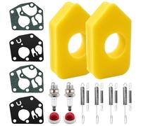 VooGenzek 16 Pezzi Kit Manutenzione per Tagliaerba, L7T Candela Sostituzione, 692211 691859 Governatore Spring, Membrana Carburatore 495770 795083, 698369 Filtro dell’Aria, 694394 Lampadina Primer