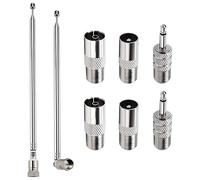 VooGenzek 2 Pezzi 100cm 7-Sezione Antenna Radio FM Telescopica 75 Ohm, DAB Antenna Interna con Connettore di Tipo F per TV Ricevitore Stereo Radio AM FM, Compatibile con Panasonic Yamaha Onkyo Denon