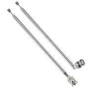 VooGenzek 2 Pezzi 100cm 7-Sezione Antenna Radio FM Telescopica, Portatile Con Spina BNC, per TV Ricezione Stereo DAB FM/AM