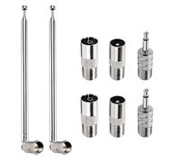 VooGenzek 2 Pezzi 75mm 7-Sezione Antenna Radio FM Telescopica 75 Ohm, DAB Antenna Interna con Connettore di Tipo F per TV Ricevitore Stereo Radio AM FM, Compatibile con Panasonic Yamaha Onkyo Denon
