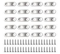 VooGenzek 20 Pezzi 36x16x2 mm Staffe Angolari Piatte, Piastre di Rammendo in Acciaio Inox, Piastre di Giunzione Piatte, Staffe Piatte per Rammendare, con 40 Pezzi Viti, per Riparare Mobili in Legno