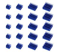 VooGenzek 20 Pezzi Alluminio Dissipatore di Calore Kit, Mini dissipatore di calore Circuito stampato, Dissipatore per Transistor, con Nastro Adesivo Termico, per Componenti Elettronici, Blu