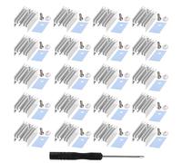 VooGenzek 20 Pezzi TO-220 Dissipatore Termico Alluminio + Isolante Kit, Dissipatore Calore con Ago + Vite + Rondella + Isolante Gommata Silicone, per Transistor MOSFET, 20x15x10 mm