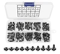 VooGenzek 200 Pezzi 10 Valori Tattile Interruttore di Pulsante Kit, 4.5*4.5mm Micro Momentaneo Tatto Assortimento Kit, Nero