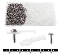 VooGenzek 200 Pezzi 10mm Clip di Fissaggio per Strisce LED, Luce Striscia di Montaggio Clip, Clip per Strisce Luminose, con Viti, per Strisce Led da larghezza 10 mm Accessori (Bianco)