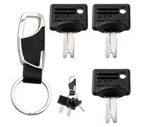 VooGenzek 3 Pezzi 107151-002 Chiavi di Accensione di Ricambio, Chiavi di Ricambio Interruttore Accensione Universale, con Portachiavi, Compatibile con Hyster Mores A214062 Clark Yale