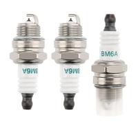 VooGenzek 3 Pezzi BM6A Candela Sostituzione, BM6A Candela per Tosaerba, BM6A / L7T Candele di Accensione Sostituire, per Motosega Decespugliatore da Giardino Tosaerba